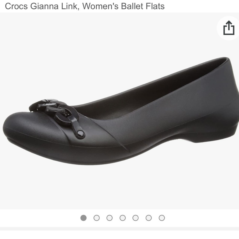 CROCS Gianna Black Chain Ballet Flats